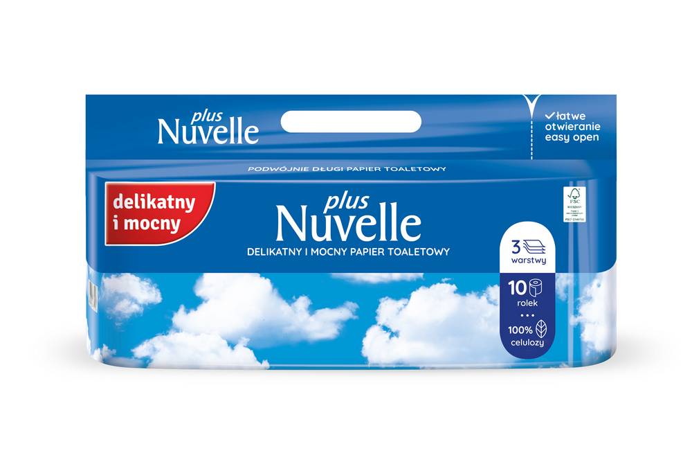 Papier toaletowy Nuvelle plus 10 rolek 200 listków w worku